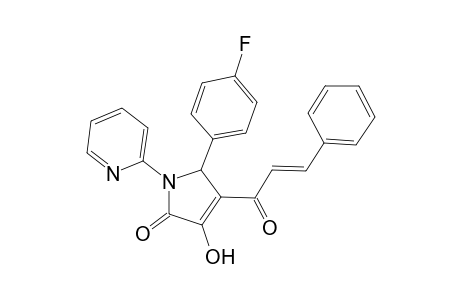 2-(4-fluorophenyl)-4-hydroxy-3-[(E)-1-oxo-3-phenylprop-2-enyl]-1-(2-pyridinyl)-2H-pyrrol-5-one