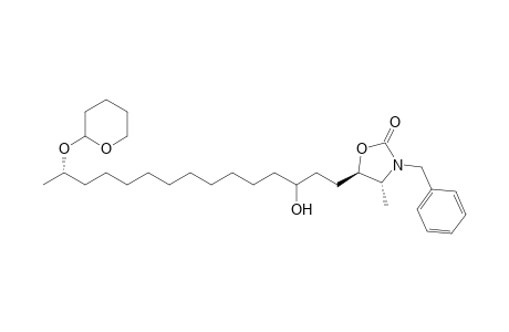 (4R,5R,14'S)-3-Benzyl-5-[3'-hydroxy-14'-(tetrahydropyran-2''-yloxy)pentadecyl]-4-methyl-2-oxazolidinone