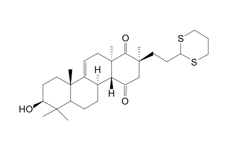 4,4,17-Trimethyl-17-[2-(1,3-dithian-2-yl)ethyl]-D-homoandrostan-3-ol-15,18-dione