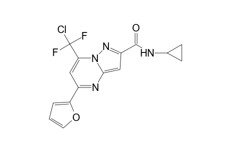7-[chloranyl-bis(fluoranyl)methyl]-N-cyclopropyl-5-(furan-2-yl)pyrazolo[1,5-a]pyrimidine-2-carboxamide