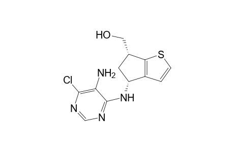 {cis-4-[(5-Amino-6-chloropyrimidin-4-yl)amino]-5,6-dihydro-4H-cyclopenta[b]thiophen-6-yl}methanol