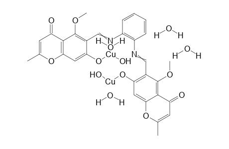 ({6-[({2-[({7-[(hydroxycuprio)oxy]-5-methoxy-2-methyl-4-oxo-4H-chromen-6-yl}methylidene)amino]phenyl}imino)methyl]-5-methoxy-2-methyl-4-oxo-4H-chromen-7-yl}oxy)copperol tetrahydrate