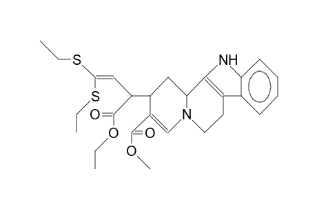 Ethyl-18,19-didehydro-19,20-dihydro-18,18-bis-(ethylthio)-vallesiachotamate