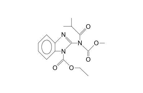 2-(carbomethoxy-isobutyryl-amino)benzimidazole-1-carboxylic acid ethyl ester