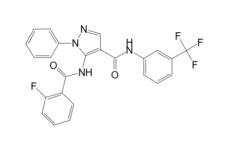 1H-pyrazole-4-carboxamide, 5-[(2-fluorobenzoyl)amino]-1-phenyl-N-[3-(trifluoromethyl)phenyl]-