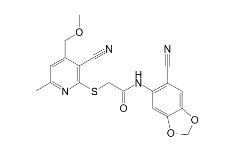 N-(6-cyano-1,3-benzodioxol-5-yl)-2-[3-cyano-4-(methoxymethyl)-6-methyl-pyridin-2-yl]sulfanyl-ethanamide