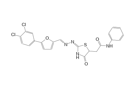 2-[(2E)-2-((2E)-2-{[5-(3,4-dichlorophenyl)-2-furyl]methylene}hydrazono)-4-oxo-1,3-thiazolidin-5-yl]-N-phenylacetamide