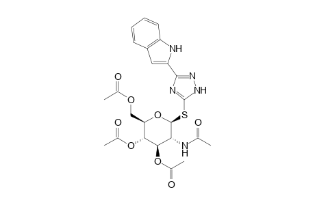(2R,3S,4R,5R,6S)-6-((3-(1H-indol-2-yl)-1H-1,2,4-triazol-5-yl)thio)-5-acetamido-2-(acetoxymethyl)tetrahydro-2H-pyran-3,4-diyl diacetate