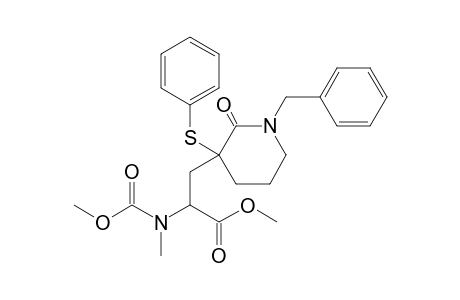 N-Benzyl-3-phenylthio-3-[2-(methoxycarbonyl)-2-(N-methyl-N-methoxycarbonylamino)ethyl]-2-piperidone