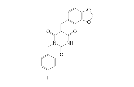 (5E)-5-(1,3-benzodioxol-5-ylmethylene)-1-(4-fluorobenzyl)-2,4,6(1H,3H,5H)-pyrimidinetrione
