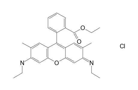 9-(2-(ethoxycarbonyl)phenyl)-3,6-bis(ethylamino)-2,7-dimethylxanthylium chloride
