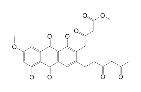 Methyl 4-[3-(3,5-dioxohextyl)-1,5-dihydroxy-7-methoxy-9,10-dioxo-9,10-dihydroanthraquinon-2-yl]-3-oxo-2-butanoate