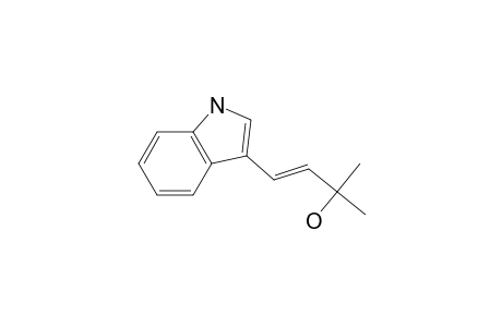 (E)-.beta.-(3-Hydroxy-3-methylbutenyl)indole