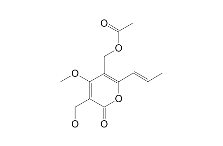 MULTIFORISIN-H;5-ACETOXYMETHYL-3-HYDROXYMETHYL-4-METHOXY-6-[(E)-1-PROPENYL]-2-PYRONE