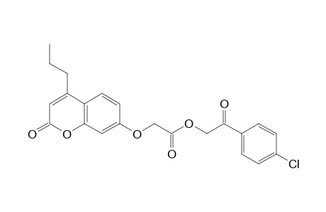 [(2-oxo-4-propyl-2H-1-benzopyran-7-yl)oxy]acetic acid, ester with 4'-chloro-2-hydroxyacetophenone