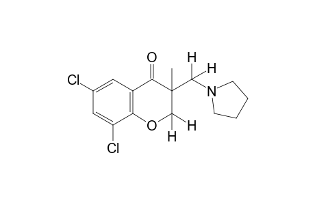 6,8-Dichloro-3-methyl-3-[(1-pyrrolidinyl)methyl]-4-chromanone