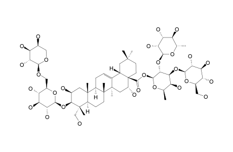 #2;DESACYL-MASONOSIDE-5;3-O-[ALPHA-L-ARABINOFURANOSYL-(1->6)-BETA-D-GLUCOPYRANOSYL]-28-O-[2-O-[ALPHA-L-RHAMNOPYRANOSYL]-3-O-(BETA-D-GLUCOPYRANOSYL)-3-O-BETA-D-