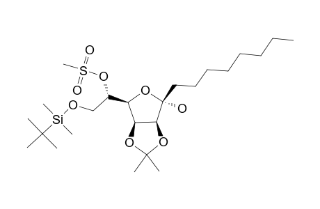 1-BETA-OCTYL-2,3-O-ISOPROPYLIDENE-5-O-METHANESULFONYL-6-O-TERT.-BUTYLDIMETHYLSILYL-L-GULOSE