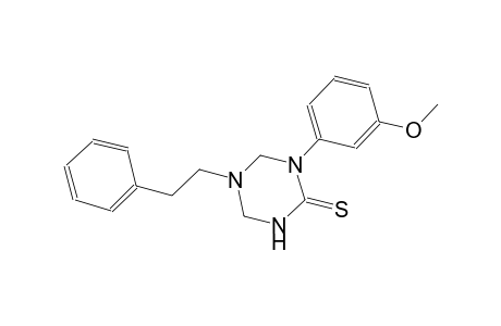 1-(3-methoxyphenyl)-5-(2-phenylethyl)tetrahydro-1,3,5-triazine-2(1H)-thione