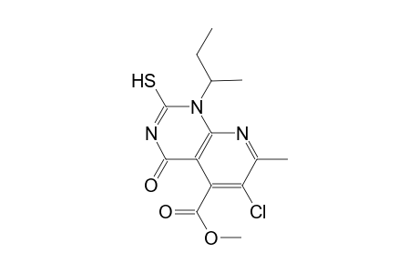 pyrido[2,3-d]pyrimidine-5-carboxylic acid, 6-chloro-1,4-dihydro-2-mercapto-7-methyl-1-(1-methylpropyl)-4-oxo-, methyl ester