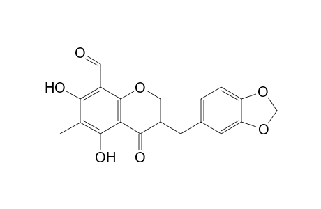 OPHIOPOGONANONE-C;5,7-DIHYDROXY-6-METHYL-8-ALDEHYDO-3-(3',4'-METHYLENEDIOXYBENZYL)-CHROMAN-4-ONE