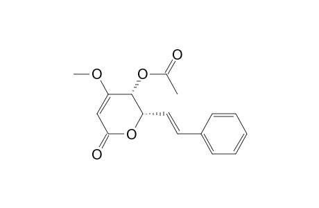 2H-Pyran-2-one, 5-(acetyloxy)-5,6-dihydro-4-methoxy-6-(2-phenylethenyl)-, [5.alpha.,6.alpha.(E)]-(.+-.)-