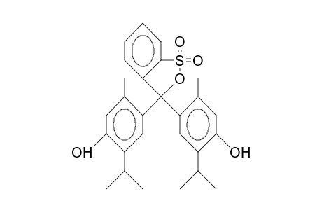 4-[3-(4-hydroxy-2-methyl-5-propan-2-ylphenyl)-1,1-dioxobenzo[c]oxathiol-3-yl]-5-methyl-2-propan-2-ylphenol 4-[3-(4-hydroxy-5-isopropyl-2-methyl-phenyl)-1,1-dioxo-benzo[c]oxathiol-3-yl]-2-isopropyl-5-methyl-phenol 4-[3-(4-hydroxy-5-isopropyl-2-methylphenyl)-1,1-dioxo-3-benzo[c]oxathiolyl]-2-isopropyl-5-methylphenol 4-[3-(4-hydroxy-5-isopropyl-2-methyl-phenyl)-1,1-diketo-benzo[c]oxathiol-3-yl]-2-isopropyl-5-methyl-phenol 4-[3-(4-hydroxy-2-methyl-5-propan-2-yl-phenyl)-1,1-dioxo-benzo[c][1,2]oxathiol-3-yl]-5-methyl-2-propan-2-yl-phenol Thymol, 6,6'-(3H-2, 1-benzoxathiol-3-ylidene)di-, S,S-dioxide Phenol, 4,4'-(3H-2,1-benzoxathiol-3-ylidene)bis[5-methyl-2-(1-methylethyl)-, S,S-dioxide Phenol, 4,4'-(1,1-dioxido-3H-2,1-benzoxathiol-3-ylidene)bis(5-methyl-2-(1-methylethyl)- Phenol, 4,4'-(3H-2,1-benzoxathiol-3-ylidene)bis(5-methyl-2-(1-methylethyl)-, S,S-dioxide Thymol blue Thymol, 6,6'-(3H-2,1-benzoxathiol-3-ylidene)di-, S,S-dioxide Thymolsulfonephalein Thymolsulfonephthalein Thymolsulfophthalein Thymolsulphonphthalein Thymosulfonphthalein Phenol, 4,4'-(3H-2, {1-benzoxathiol-3-ylidene)bis[5-methyl-2-(1-methylethyl)-,} S, S-dioxide