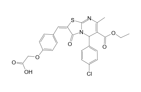 {4-[(E)-(5-(4-chlorophenyl)-6-(ethoxycarbonyl)-7-methyl-3-oxo-5H-[1,3]thiazolo[3,2-a]pyrimidin-2(3H)-ylidene)methyl]phenoxy}acetic acid