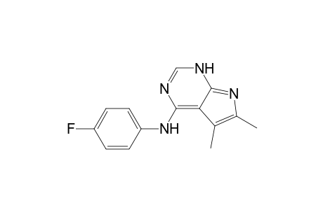 N-PHENYL-4'-FLUORO-5,6-DIMETHYL-7H-PYRROLO-[2,3-D]-PYRIMIDINE-4-AMINE