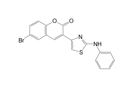 2H-1-benzopyran-2-one, 6-bromo-3-[2-(phenylamino)-4-thiazolyl]-