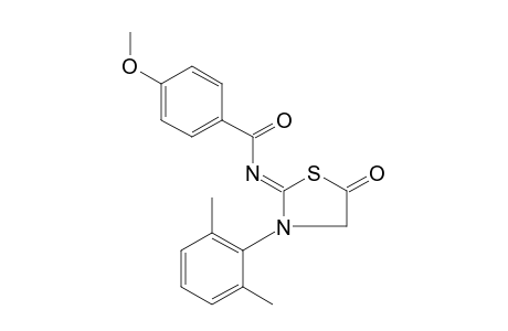 N-[5-oxo-3-(2,6-xylyl)-2-thiazolidinylidene]-p-anisamide