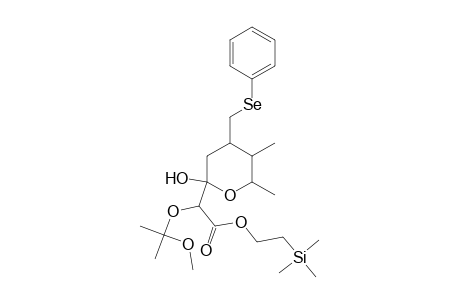 2H-Pyran-2-acetic acid, tetrahydro-2-hydroxy-.alpha.-(1-methoxy-1-methylethoxy)-5,6-dimethyl-4-[(phenylseleno)methyl]-, 2-(trimethylsilyl)ethyl ester