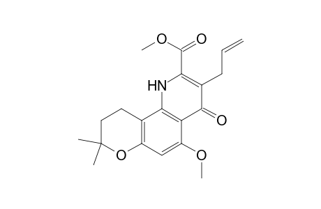 3-allyl-8,8-dimethyl-5-methoxy-4-oxo-1,4,9,10-tetrahydro-8H-pyrano[2,3-h]quinoline-2-carboxylic acid, methyl ester