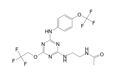 N-[2-({4-(2,2,2-trifluoroethoxy)-6-[4-(trifluoromethoxy)anilino]-1,3,5-triazin-2-yl}amino)ethyl]acetamide