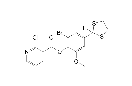 2-chloronicotinic acid, 2-bromo-4-(1,3-dithiolan-2-yl)-6-methoxyphenyl ester