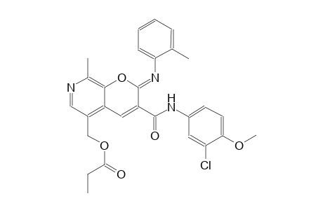 2H-pyrano[2,3-c]pyridine-3-carboxamide, N-(3-chloro-4-methoxyphenyl)-8-methyl-2-[(2-methylphenyl)imino]-5-[(1-oxopropoxy)methyl]-,