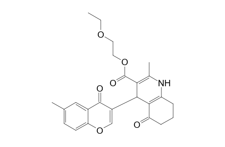 2-Ethoxyethyl 2-methyl-4-(6-methyl-4-oxidanylidene-chromen-3-yl)-5-oxidanylidene-4,6,7,8-tetrahydro-1H-quinoline-3-carboxylate