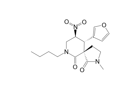 (+/-)-(5R,9S,10R)-7-BUTYL-10-(FURAN-3-YL)-2-METHYL-9-NITRO-2,7-DIAZA-SPIRO-[4.5]-DECANE-1,6-DIONE