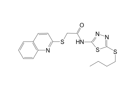 acetamide, N-[5-(butylthio)-1,3,4-thiadiazol-2-yl]-2-(2-quinolinylthio)-