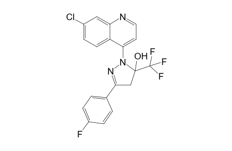 4-[3-(4-FLUOROLPHENYL)-5-HYDROXY-5-TRIFLUOROMETHYL-4,5-DIHYDRO-1H-PYRAZOL-1-YL]-7-CHLOROQUINOLINE