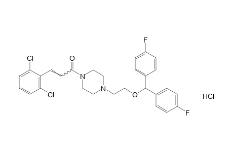 1-{2-[bis(p-fluorophenyl)methoxy]ethyl}-4-(2,6-dichlorocinnamoyl)piperazine, monohydrochloride
