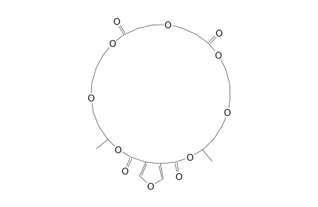 4,26-Dimethyl-3,7,11,15,19,23,27,31-octaoxa-bicyclo(27.3.0)dotriaconta-1(32),29-diene-2,12,18,28-tetrone