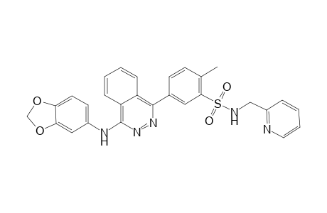 benzenesulfonamide, 5-[4-(1,3-benzodioxol-5-ylamino)-1-phthalazinyl]-2-methyl-N-(2-pyridinylmethyl)-