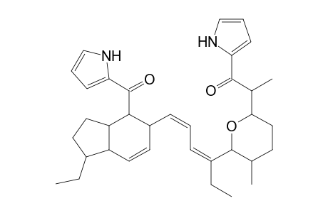 1-Propanone,2-(6-(1-ethyl-4-(1-ethyl-2,3,3a,4,5,7a-hexahydro-4-(1H-pyrrol-2-ylcarbonyl)-1H-inden-5-yl)1,3-butadienyl)tetrahydro-5-methyl-2H-pyran-2-yl)-1-(1H-pyrrol-2-yl)