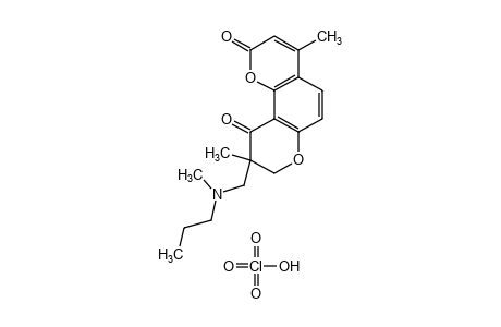 8,9-dihydro-4,9-dimethyl-9-[(methylpropylamino)methyl]-2H,10H-benzo[1,2-b:3,4-b']dipyran-2,10-dione, perchlorate