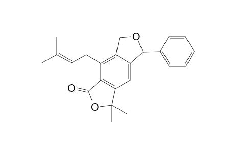 3,3-Dimethyl-8-(3-methyl-but-2-enyl)-5-phenyl-5,7-dihydro-3H-benzo[1,2-c;4,5-c']difuran-1-one