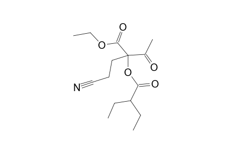 Butanoic acid, 2-(2-cyanoethyl)-2-(2-ethyl-1-oxobutoxy)-3-oxo-, ethyl ester