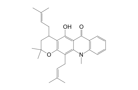 2,3,4,11-TETRAHYDRO-5-HYDROXY-2,2,11-TRIMETHYL-4,12-BIS-(3-METHYLBUT-2-ENYL)-6H-PYRANO-[3,2-B]-ACRIDIN-6-ONE