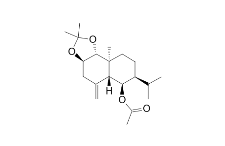 6-BETA-ACETOXY-1-ALPHA,2-BETA-ISOPROPYLIDENEDIOXY-5-BETA-H,7-ALPHA-H,10-BETA-METHYL-EUDESM-4(15)-ENE