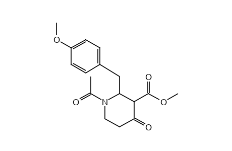 1-acetyl-2-(p-methoxybenzyl)-4-oxonipecotic acid, methyl ester